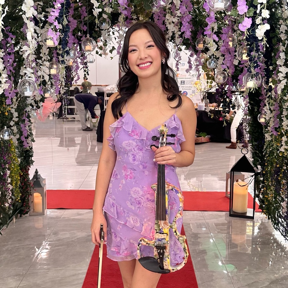 LoveShackFancy Lavender Floral Mini Dress